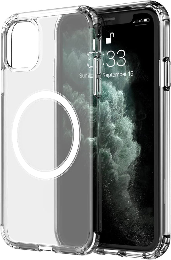 amCase Cellular Phone Case - Compatible with MagSafe, iPhone 11 Pro (5.8"), Shock-Absorbent, Clear
