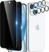 iPhone 15 Privacy Screen Protector 2+3 Pack with Camera Lens Protector, Tempered Glass, Anti-Scratch, Easy Install,