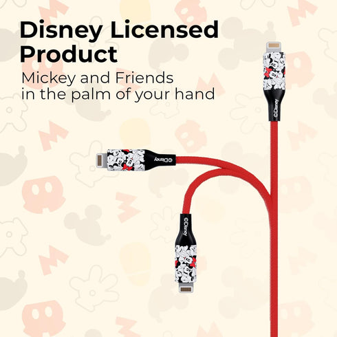 Disney Minnie Mouse 6FT Replacement iPhone Charger Fast Charging MFI Certified Braided USB Charging Cable High Speed Data Sync Compatible with Android,MacBook,Google and More