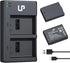 LP LP-E10 Battery Charger Pack, 2-Pack Battery & Dual Slot Charger for Canon EOS Rebel T7, T6, T5, T3