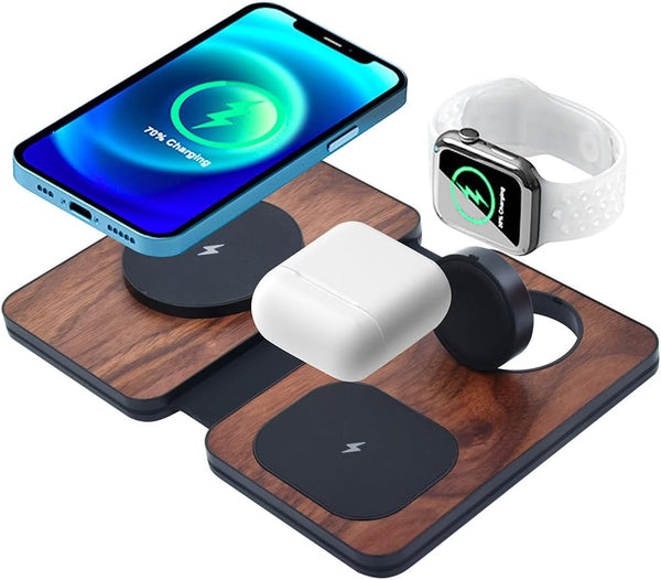 3-in-1 Charging Station for Apple Devices, Fast Mag Safe Wireless Charger for Cell Phone, AirPods, iWatch