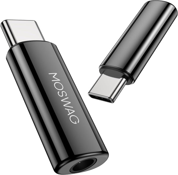 MOSWAG USB C to 3.5mm Headphone Adapter, Type C to Aux Audio Adapter for Samsung Galaxy S23 S22 S21 Ultra, Pixel