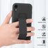LAUDTEC iPhone XR Case Compatible, Silicone Kickstand with Hand Strap, Flexible Soft Liquid Silicone Stand Case - Black