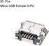 uxcell 30 PCS Micro USB Female Socket Connector Jack Port, 5-Pin DIP 180 Degree Replacement Adapter