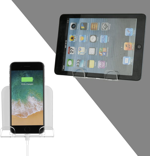 Cosmos 2 Pcs Wall Mount Phone Holder, Smartphone Charging Stand, Bedside Organizer Storage Bracket for Most Phones and