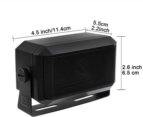Rectangular External Communications Speaker for Ham Radio or CB & Scanners, 5 Watt, Black Colour