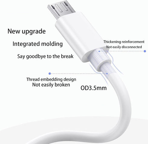 Power Adapter for Ring Indoor Cam, Wyze, Eufy, Blink, Simplisafe Camera, 10 ft Micro USB Extension Cable