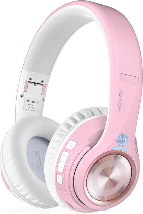 Riwbox TX8 Bluetooth Headphones, Over Ear, HiFi Stereo, Touch Control, Soft Earmuffs, Foldable, SD/TF, 40H Playtime for