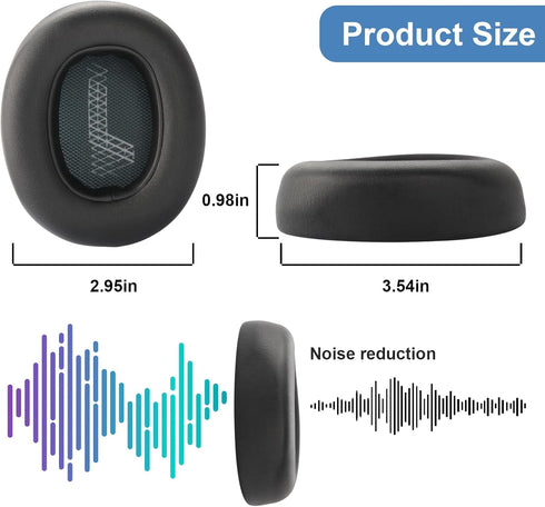 LIVE660 BTNC Replacement Ear Pads, Compatible with JBL E65 E65BTNC, Duet NC, LIVE650BTNC, Comfortable Protein Leather