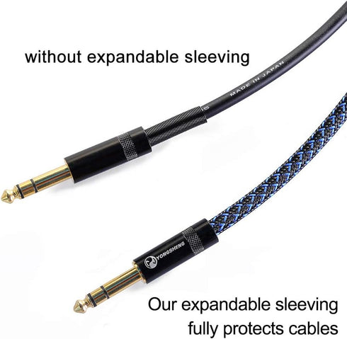 25ft PET Expandable Braided Sleeving, 1 inch, BlackBlue, Alex Tech Braided Cable Sleeve