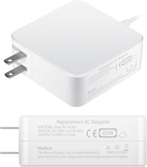 Mac Book Air Charger, 45W AC Magnetic T-Tip Power Adapter Compatible with 11-inch/13-inch MacBook Air (2012-2017)