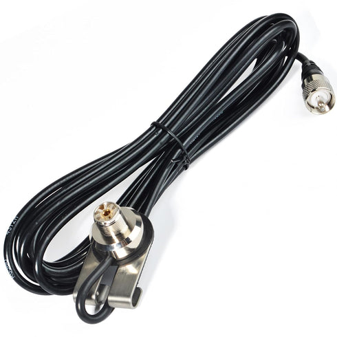 13Ft RG-58 PL-259 SO239 (TCJ-N6) HYS Heavy-Duty Trunk Lid Antenna Mount Bracket Base with Coax Cable, to UHF Connectors