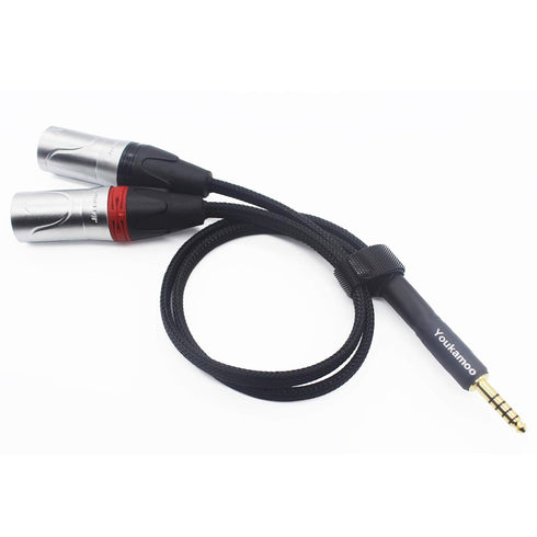 Youkamoo 4.4mm to Dual XLR Male Balanced Headphone Audio Adapter Cable 1 FT