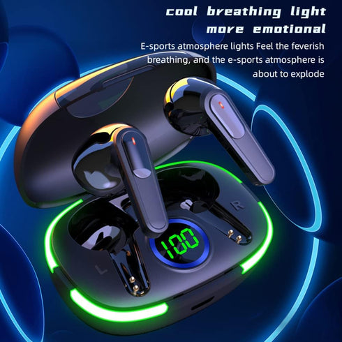 True Wireless Earbuds, Bluetooth 5.1 Headphones Touch Control with Charging Case IPX4 Waterproof Stereo Earphones in Ear Built-in Microphone, Compatible with Apple & Android