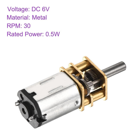 6V 30RPM 12 10mm DMiotech Rated Torque Output Shaft Length Micro DC Speed Reduction Motor Mini Metal Gearbox Motor
