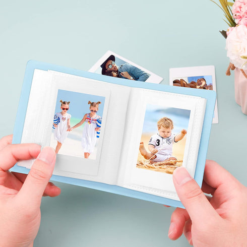 52 Pockets Mini Photo Album for Fujifilm Instax Mini, Polaroid Snap, Z2300, SocialMatic Cameras & Zip Printer (Blue,