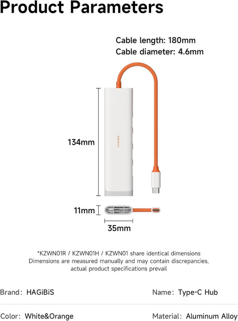 Hagibis 5 1 4K@60Hz USB3.0 3 100W (KZWN01H) USB-C Hub, in Multiport USB C Splitter Ultra Slim Heat Dissipation Docking