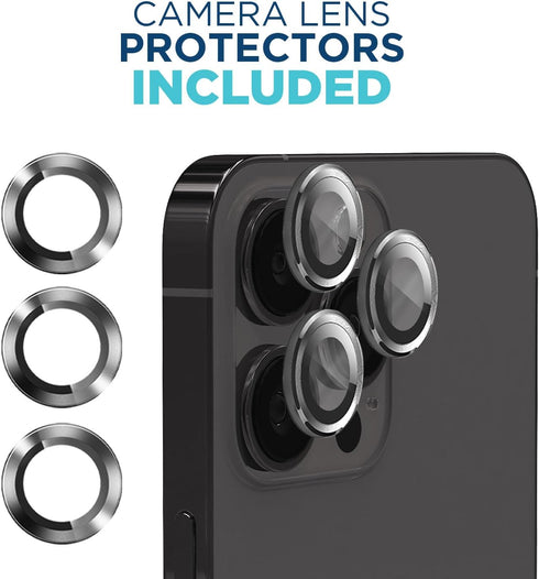 iPhone 15 Pro 6.1" Tech Armor Screen Protector - 9H Hardness, HD, Case Friendly, Ballistic Glass, 3 Pack + Bonus Lens