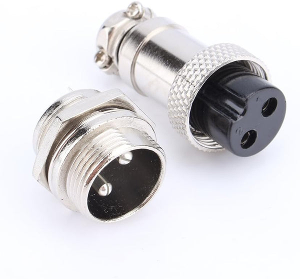 Yosoo M16 16mm 2 Pin Screw Type Electrical Aviation Plug Socket Connector for Electronic Connector of Aviation