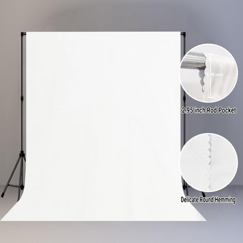 LYLYCTY 8x10ft White Portrait Backdrop Zoom Meeting, Game Live Steaming and Photo Studio Shooting Props
