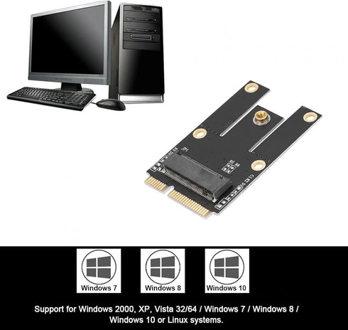 VBESTLIFE M.2 NGFF to PCI E Adapter Card Bluetooth for Windows 2000, XP, Vista, 7, 8, 10