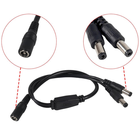 ATNSINC 10Pairs 12v 2.1mm 5.5mm DC Power Cable Male Female Connectors x DC Pigtail Adapter for CCTV Security