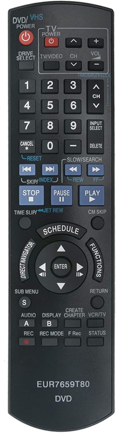 EUR7659T80 Replacement Remote Control for Panasonic DMR-EZ475 DMR-EZ47V DMR-EZ47K DMR-EZ475VK DMR-EZ475V DMR-EZ47 DVD