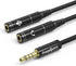 3.5mm Mic and Headphone Jack Splitter, Audio Y Splitter Adapter Extension Cable for Gaming PC, PS5, PS4, Xbox Series X, One S, Tablet, Mobile, Gaming Headset, Laptop