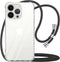 YESPURE for iPhone 13 Pro Max Clear Case with Adjustable Shoulder Neck Lanyard, Soft Slim Bumper Protective Cover
