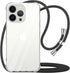 YESPURE for iPhone 13 Pro Max Clear Case with Adjustable Shoulder Neck Lanyard, Soft Slim Bumper Protective Cover