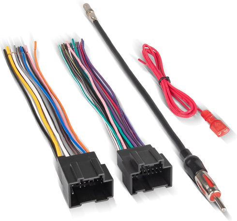 RED WOLF Radio Wiring Harness w/Antenna Adapter Compatible with 2006-2013 GM GMC
