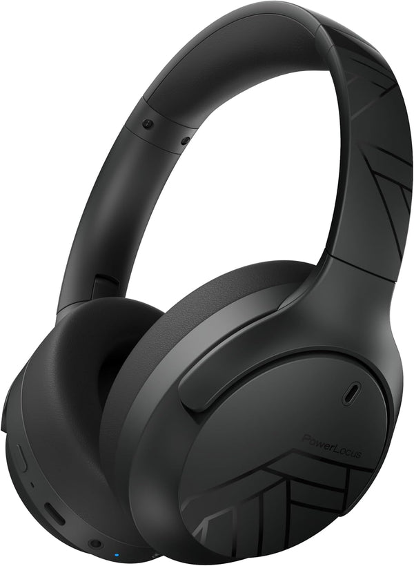 PowerLocus Bluetooth Over Ear Headphones, 60H Playtime, 4 EQ Modes, Hi-Fi Stereo Deep Bass for Travel, PC, Phones