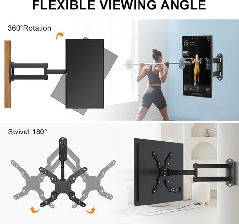 XINLEI Full Motion TV Wall Mount, Swivel TV Bracket with Articulating Arm Tilt Extension Rotation for Most 13-42 Inch LED, LCD Monitor and Plasma TVs, up to 44lbs, Max VESA 200x200mm MA1343