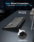EDJO 7-Colors Large Print Backlit Wired Keyboard, Light Up USB Keyboard with Backlight, Oversize Letters Keys Full Size