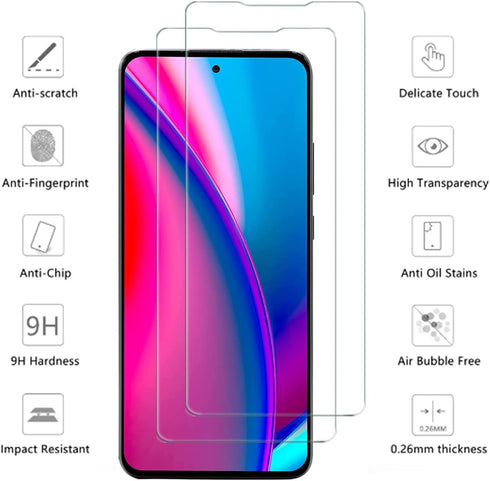 VIESUP (2 Pack) Tempered Glass Screen Protector for BLU G91S 2021, 9H Hardness, High Definition, No Bubble
