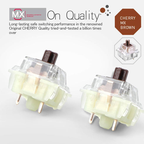 HUYUN Authentic RGB Cherry MX Switches Keycap Keyswitches Replacement for Mechanical Keyboard (Brown 3 pin*10PCS)