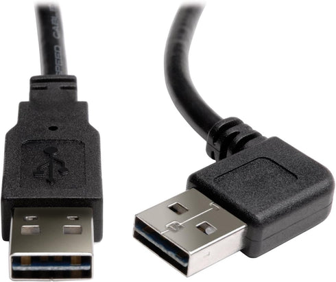 Tripp Lite Universal Reversible USB 2.0 Hi-Speed Cable, 3-ft Right/Left Angle Reversible A to A