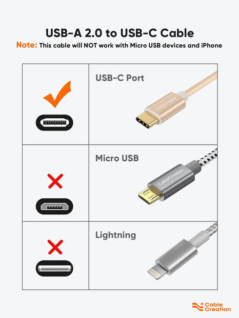 CableCreation USB A to USB C Cable 6 inch, Durable USB C to USB Cable Fast Charging 3A 480Mbps Data Short USB to C Cable for Power Bank Stylus Pen S22 S21 S20 Pixel Hero 0.15m Gold by CableCreation