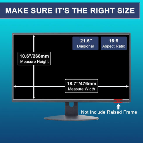 21.5" Anti Blue Light Anti Glare Screen Protector for Dell/HP/Acer/ASUS/Samsung Monitors, Protection for Eyes