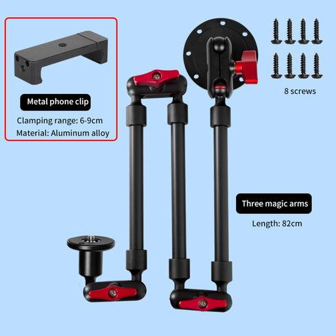 Super Upgraded Magic Arm with LED, 82cm Length, Phone Wall Mount Holder Bracket, Desk Mount
