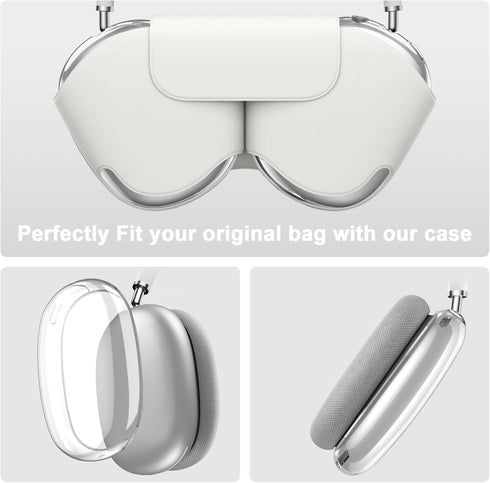 Clear Soft TPU Anti-Scratch Case Compatible with Apple AirPods Max, Ear Pad Cover, Headband Cover, Clear