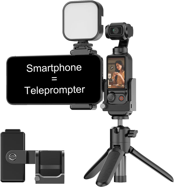 OSMO Pocket 3 Phone Mount Holder with Cold Shoe Expansion Frame and 1/4 Threaded Hole for DJI Accessories