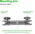 FANAUE 15cm Double Socket Arm Compatible Mount, Aluminum Construction, Fits 20mm Ball and Dash Mount (DA-150PRO-M)