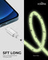 LIQUIPEL Powertek Glow MFi Certified Charger Compatible for Apple iPhone, iPad, 5ft Cable, Lightning to USB Cable Cord, Fast Charging Lightning Cable (White w/Stars)