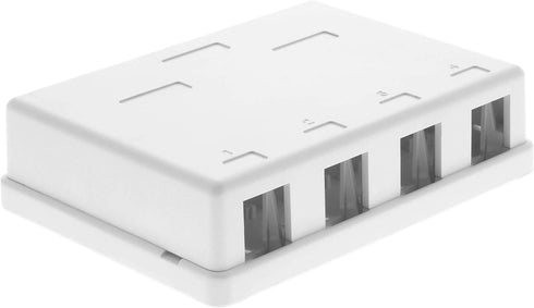 Networx Keystone Jack Surface Mount Boxes, 4 Port, White