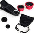 KINGMAS 3 in 1 Universal Fish Eye & Macro Clip Camera Lens Kit for iPad, iPhone 7 6 5, Samsung, BlackBerry, HTC and