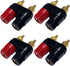 CESS Dual Binding Post 4mm Banana Socket, 2 Way Gold-Plated Speaker Binding Posts, 4 Pack