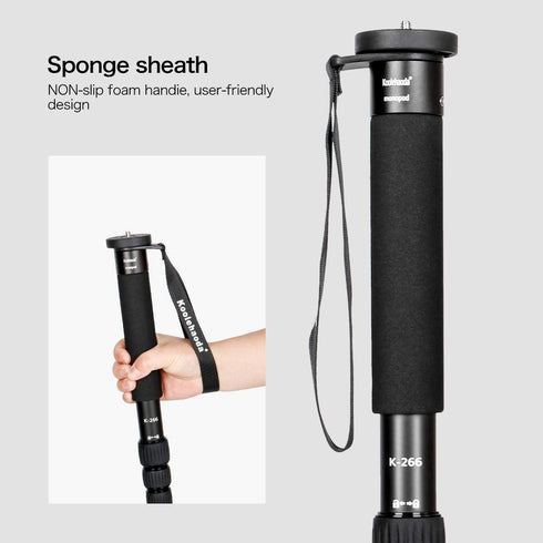 koolehaoda 61" 6-Section 15" (K-266 Camera Monopod Aluminum Portable Photography Unipod Stick, Telescopic, Folding is