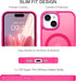 BENTOBEN iPhone 15 Plus Case, Translucent Matte Slim Shockproof Magnetic Phone Case, Compatible with MagSafe, Hot Pink,