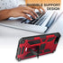 Asuwish iPhone 6/6s/7/8 Plus Case with Tempered Glass Protector & Kickstand - Red for Men & Women.